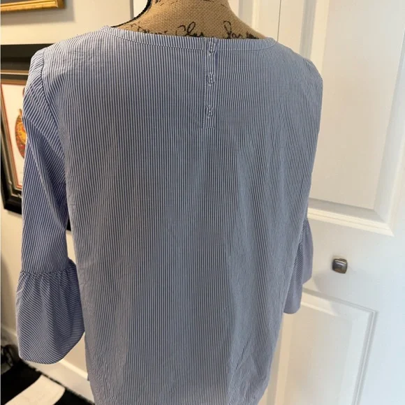 TALBOTS Eyelet Embroidered Striped Blouse - Picture 6 of 11